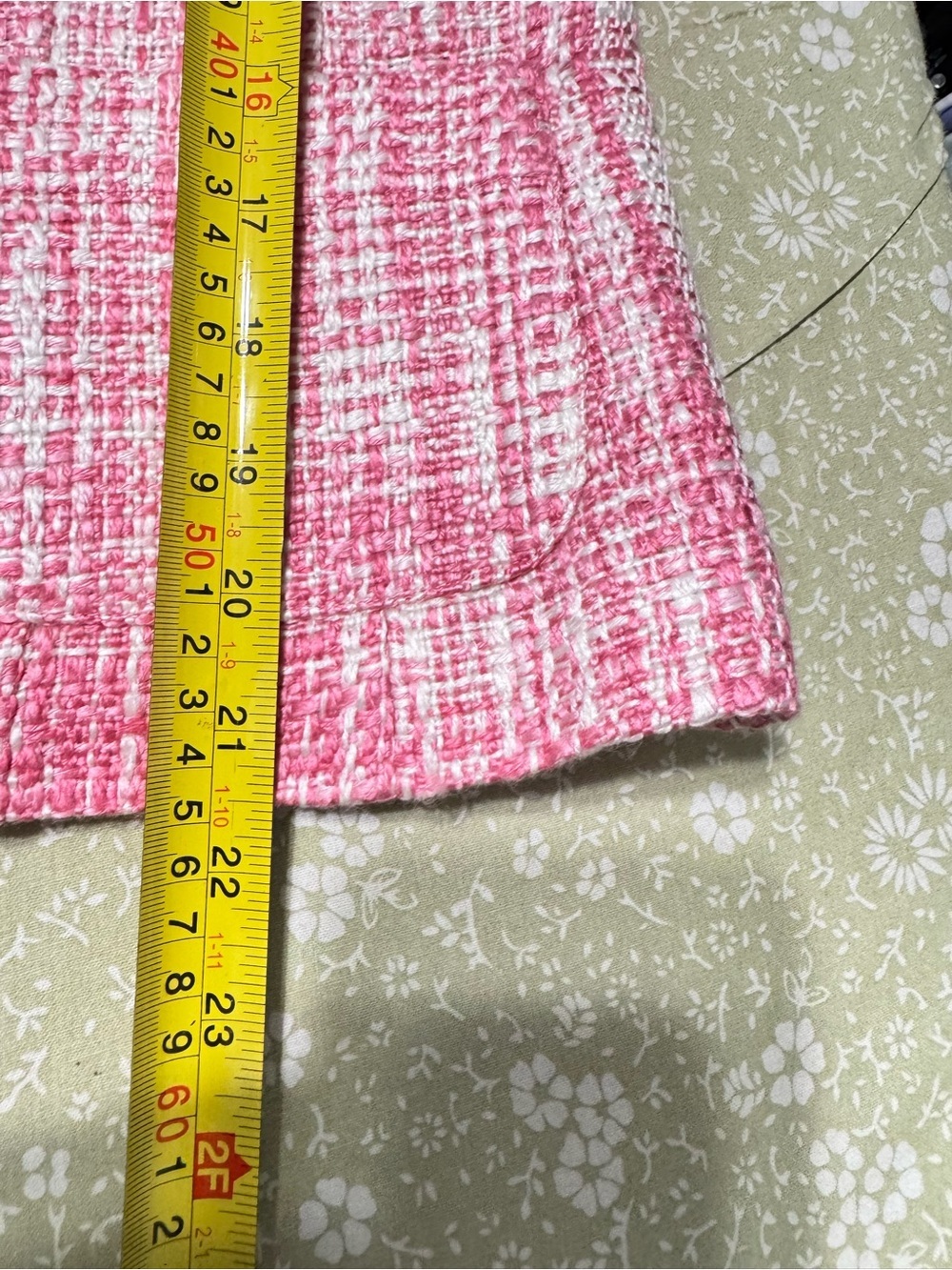 Eliza J New York Pink White Tweed Blazer Jacket Petite 10 Button Front Career - Picture 9 of 11